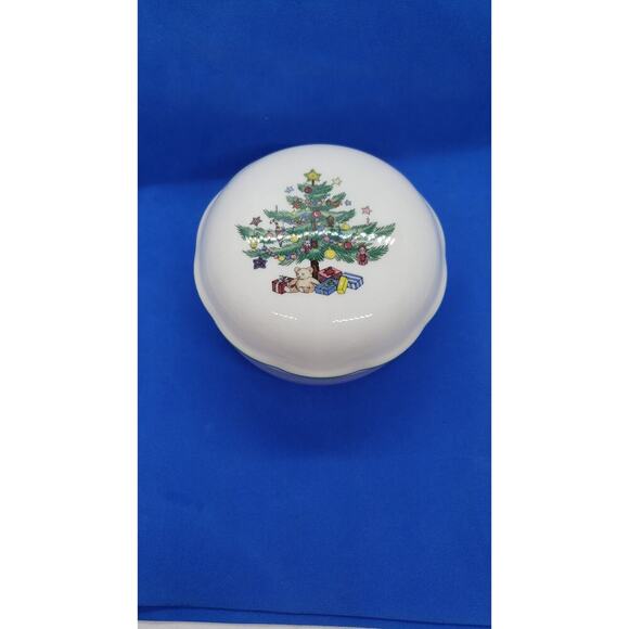 Vintage Nikko Christmas Tree Trinket Jewelry Box Holiday Gift Porcelain Japan - Picture 4 of 9